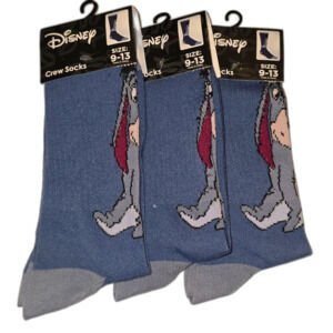 Eeyore crew socks Adult Size 9-13 Three Pairs